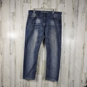 Vintage genes lived in denim slim fit mens stright leg jeans size 36X30